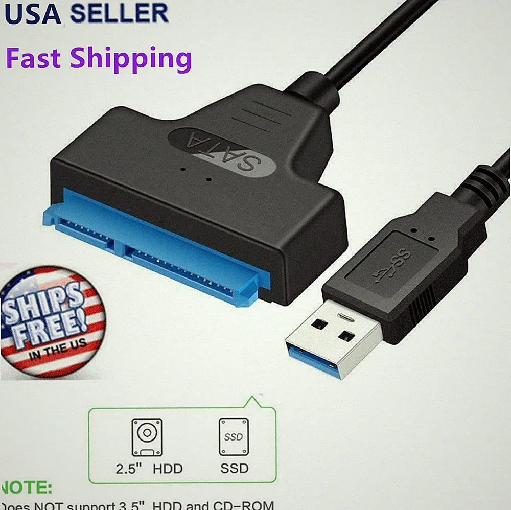 USB 3.0 to 2.5" SSD SATA III Hard Drive Adapter Cable UASP SATA HDD to USB 3.0