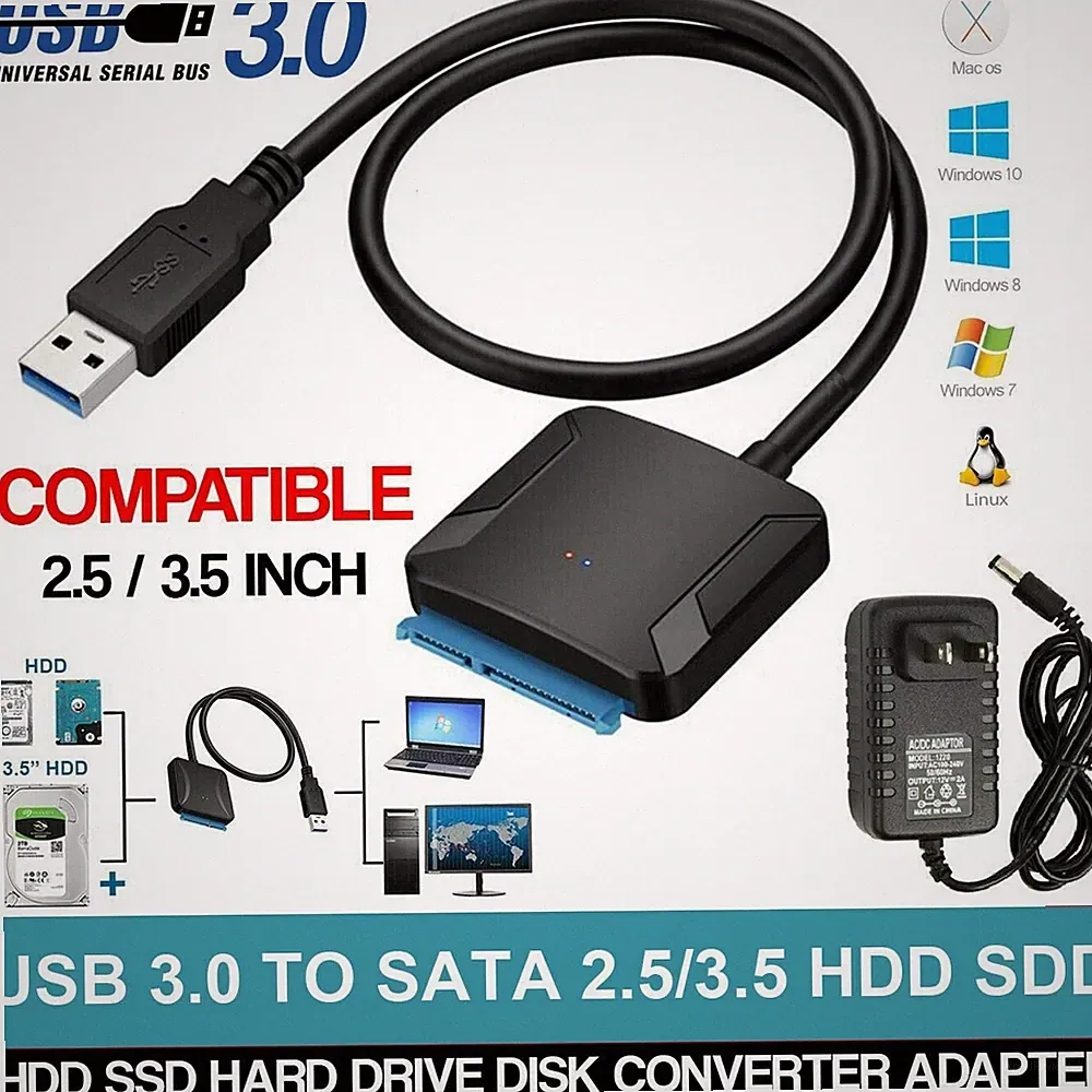 usb c 3.0 adapter cable for 3.5/2.5 inch ssd hdd sata iii hard drive