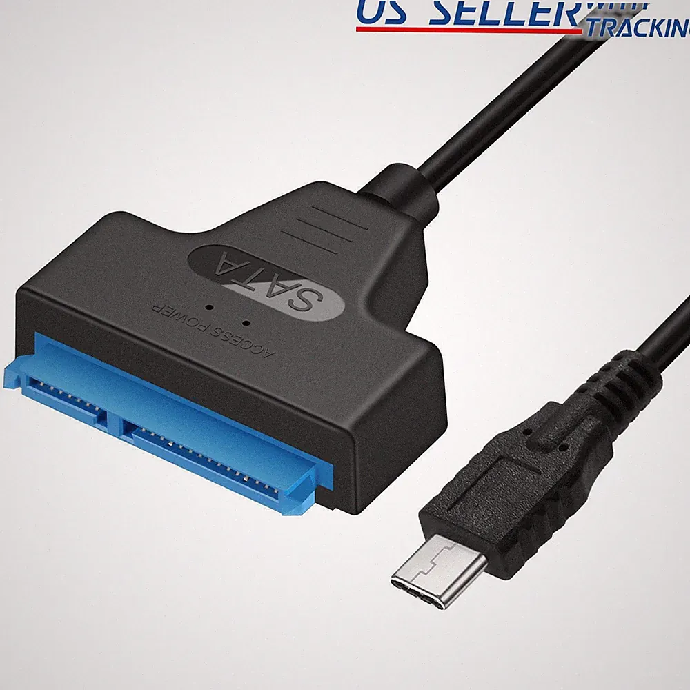 USB 3.1 Type C to SATA III HDD SSD 2.5" Hard Drive Adapter Cable 22-Pin UASP