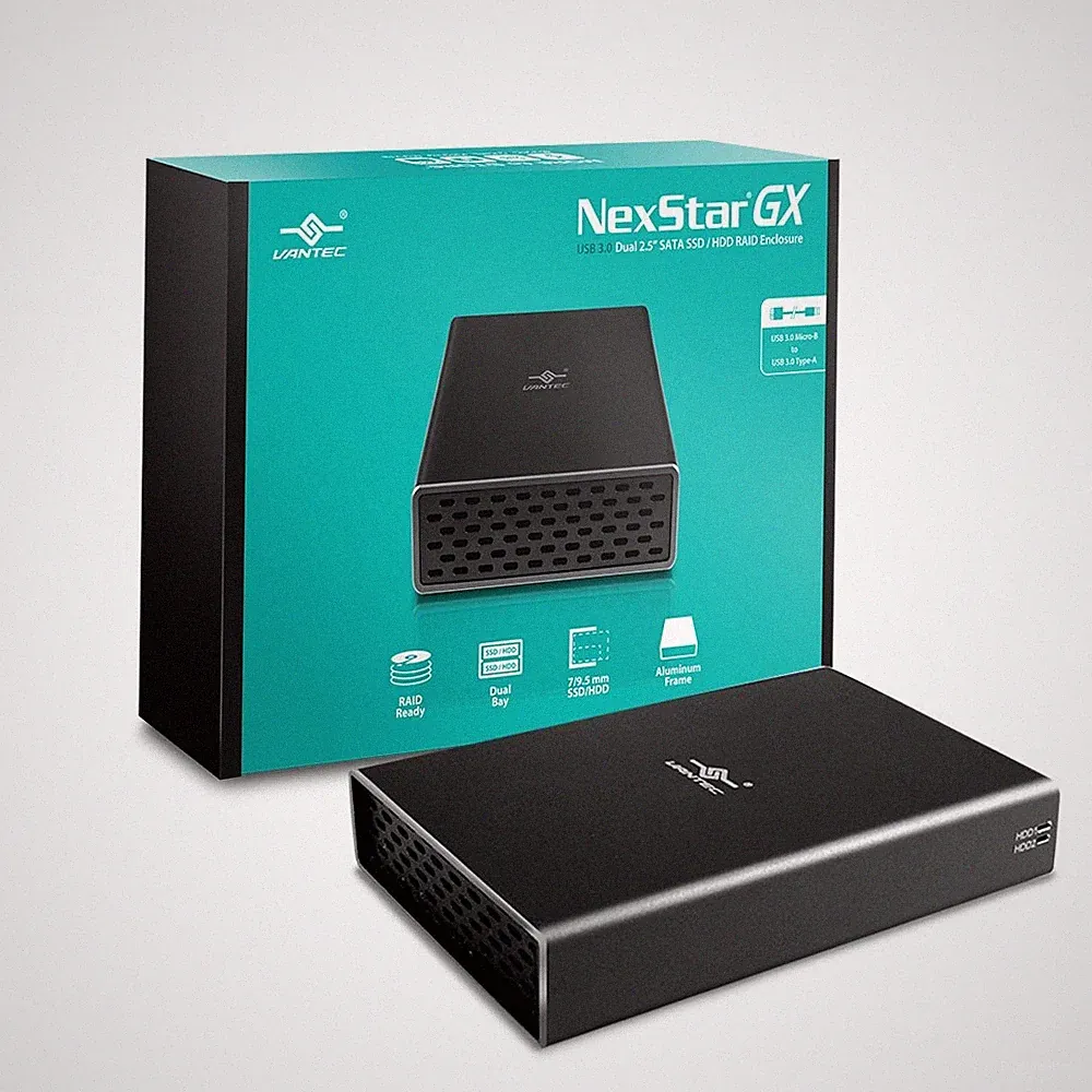 Vantec NexStar® GX USB 3.0 Dual 2.5” SATA SSD/HDD RAID Enclosure