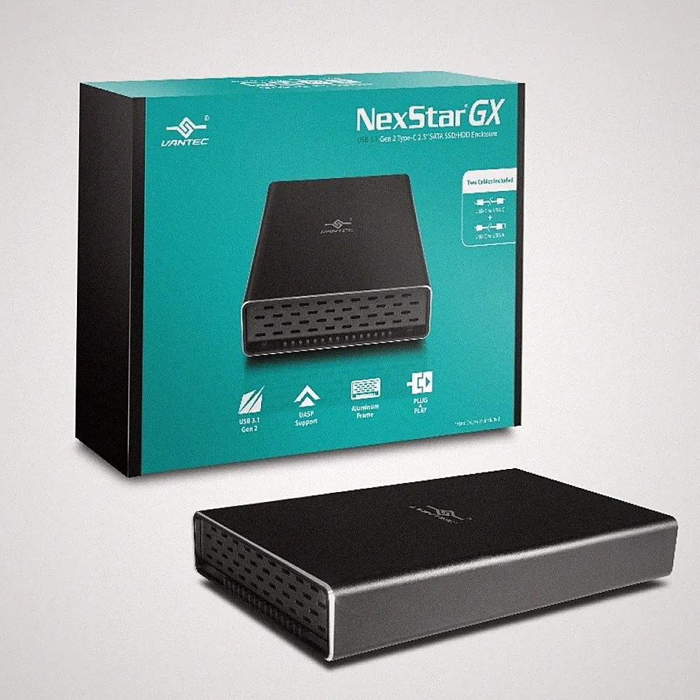 Vantec NexStar® GX USB 3.1 Gen 2 Type-C 2.5” SATA SSD/HDD Enclosure